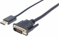 MANHATTAN DisplayPort 1.2 (wtyk) - DVI-D 24+1 (wtyk) 3 m 3m /s1x DisplayPort 1.2a (wtyk) DVI-D 24+1 (wtyk)