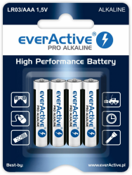 Baterie EVERACTIVE Alkaliczna AAA 1250mAh 4 szt. LR034BLPA