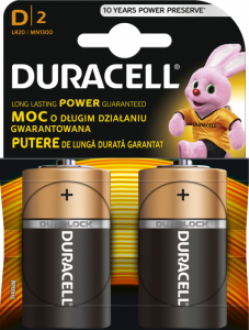 Baterie DURACELL Alkaliczno-manganowa D (LR20, R20, 13A, MN1300, UM1, HP2) 2 szt. Basic LR20/D MN1300