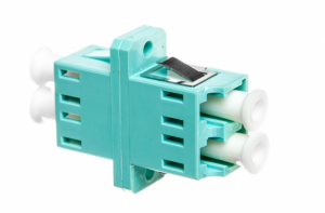 Adapter światłowodowy LC/LC, duplex, wielomodowy O M3, ceramiczna ferrula, błękitny