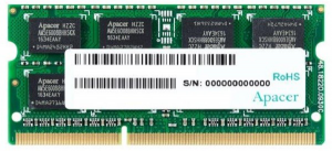 Pamięć APACER SODIMM DDR3 4GB 1600MHz 11CL 1.5V SINGLE