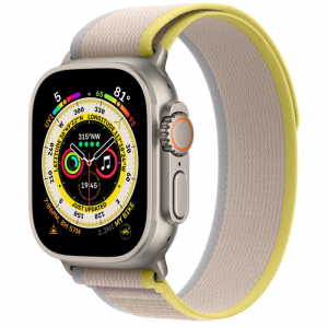 Watch Ultra GPS + Cellular, 49 mm Koperta tytanowa z opaską Trail w kolorze żółtym/beżowym - S/M APPLE iOS Beżowy