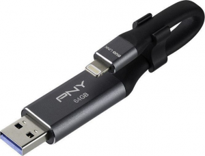 Pendrive (Pamięć USB) PNY 64 GB Czarno-srebrny