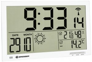Zegar ścienny Bresser MyTime Jumbo LCD, biały