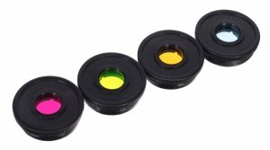 Podstawowy zestaw filtrów kolorowych Bresser 1,25 (czerwony, zielony, niebieski, żółty)