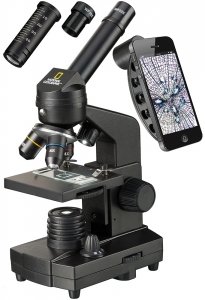 Mikroskop Bresser National Geographic o powiększeniu 40–1280 razy z uchwytem do smartfonu