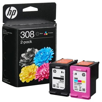 Zestaw tuszy HP 308 czarny i kolory (6L6S6UE)