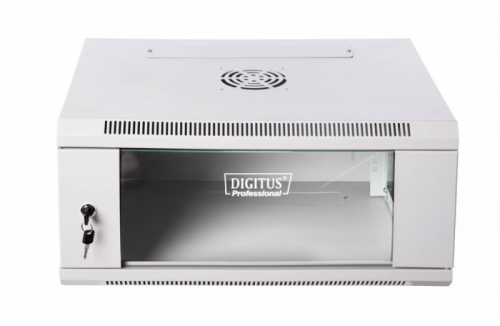 Szafa krosowa wisząca n/dz 19&quot; 4U S/600 G/450 szary, drzwi       szklane, zdejmowane panele boczne