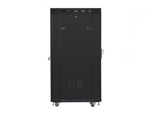 SZAFA INSTALACYJNA RACK STOJĄCA 19&quot; 27U 600X800 CZARNA DRZWI SZKLANE LCD LANBERG (FLAT PACK)