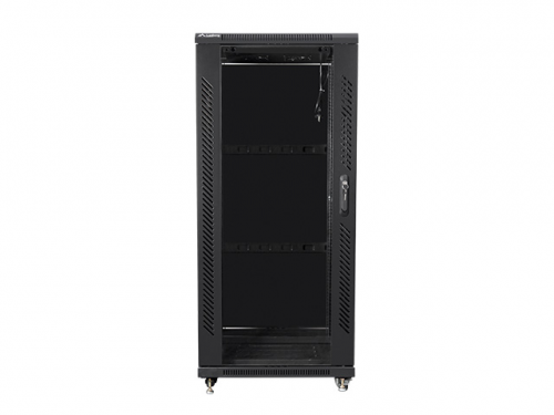 Szafa rack Lanberg FF01-6827-12B (27U; 19&#039;&#039;; 1390mm / 600mm / 800 mm; stojąca; Pełne, Szklane; 800 kg; kolor czarny)