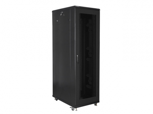 SZAFA INSTALACYJNA RACK STOJĄCA 19&quot; 42U 800X1000 CZARNA DRZWI PERFOROWANE LANBERG (FLAT PACK)
