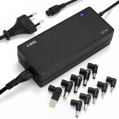 IUZA120WA Zasilacz sieciowy IBOX 120W  Wymienne końcówki