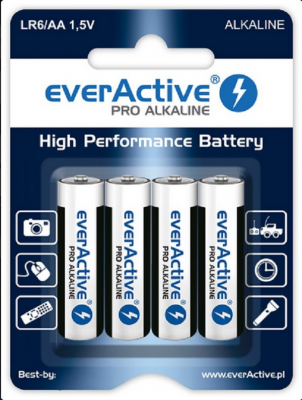Baterie EVERACTIVE Alkaliczna AA 3000mAh 4 szt. LR64BLPA