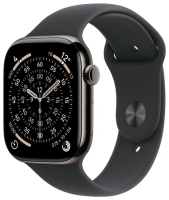 Watch Series 11 GPS + Cellular 46mm Slate Titanium Case with Black Sport Band - S/M APPLE Stalowy