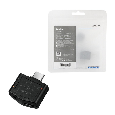 Adapter LOGILINK UA0362 USB-C - USB-C + 3.5 mm minijack
