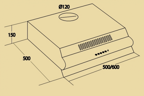 Okap szafkowy  (wkład) AKPO WK-7 P 3050 Inox