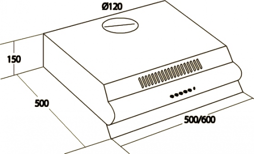 Okap szafkowy  (wkład) AKPO WK-7 P 3060 Czarny