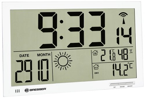 Zegar ścienny Bresser MyTime Jumbo LCD, biały