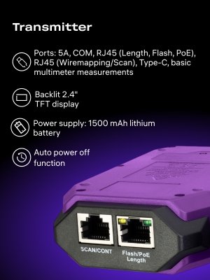 Tester przewodów Ermenrich Ping SM75 z miernikiem uniwersalnym