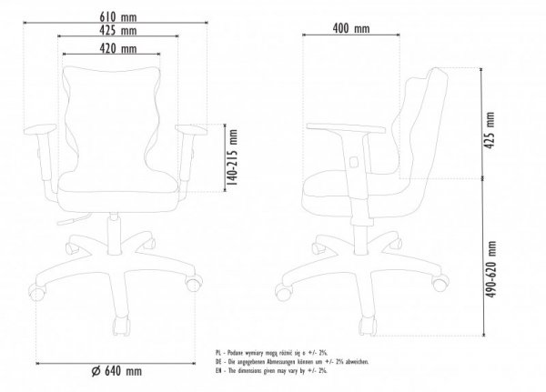 Krzesło Duo Black Falcone 34 Wzrost 159-188 #R1