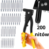 Nitownica z nitami 4 końcówki + zestaw 200 nitów