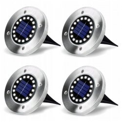 Lampy solarne 16 led oczka ogrodowe wbijane 4 sztuki