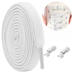 Sznurówki bez wiązania elastyczne gumowe do butów 100 cm białe