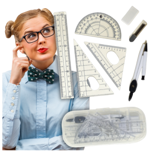 Zestaw geometryczny 8w1 z cyrklem linijką i kątomierzem