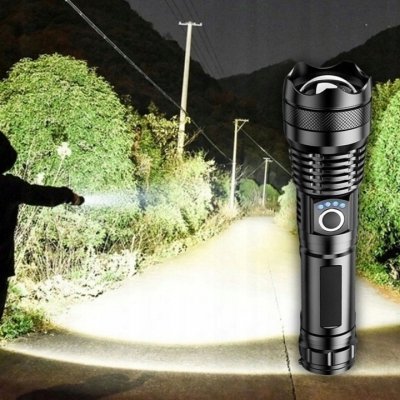 Latarka taktyczna akumulatorowa zoom 5 trybów