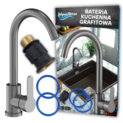Bateria kuchenna grafitowa z obrotową wylewką 360°