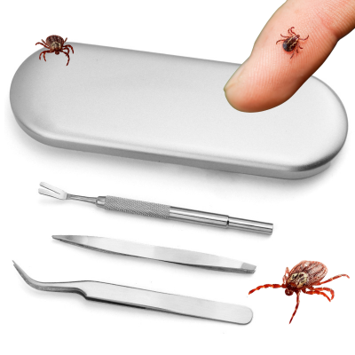 Zestaw do usuwania kleszczy XXL – 3 narzędzia + metalowe etui
