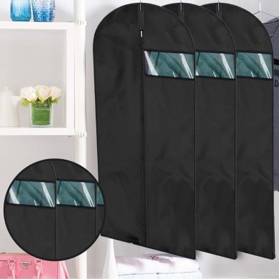 czarny pokrowiec z okienkiem na odzież 5 sztuk