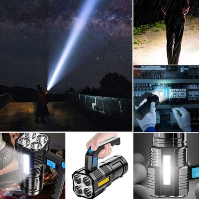 Latarka led 2000lm z uchwytem akumulatorowa