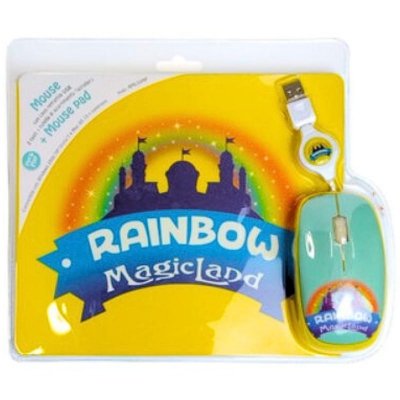 Myszka przewodowa optyczna + podkładka Rainbow