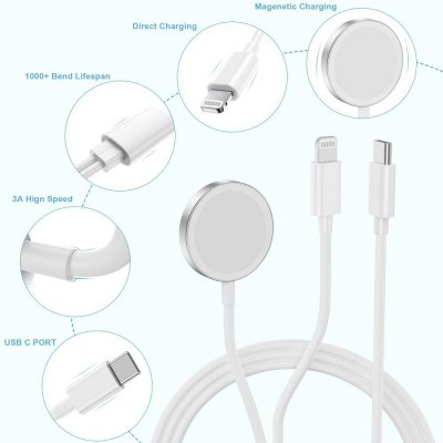 Ładowarka indukcyjna do iphone apple watch kabel 2w1