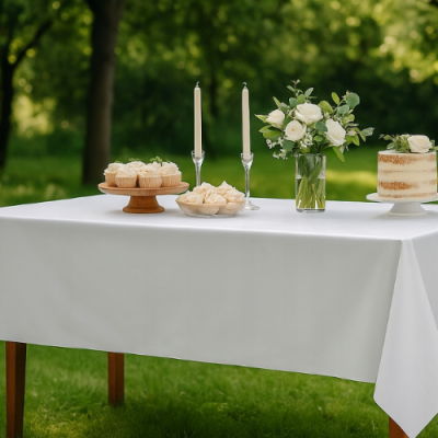 Obrus jednorazowy PEVA 137x274 cm biały