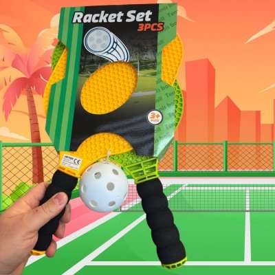Zestaw paletek do pickleballa dla dzieci i dorosłych – rakiety + piłka