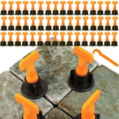 Zestaw do poziomowania płytek 50 elementów + klucz