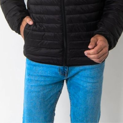 Męska kurtka przejściowa czarna pikowana L/XL bez kaptura