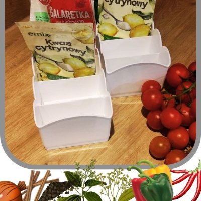 Pojemnik wielofunkcyjny dzielony na przyprawy kosmetyki 2 sztuki