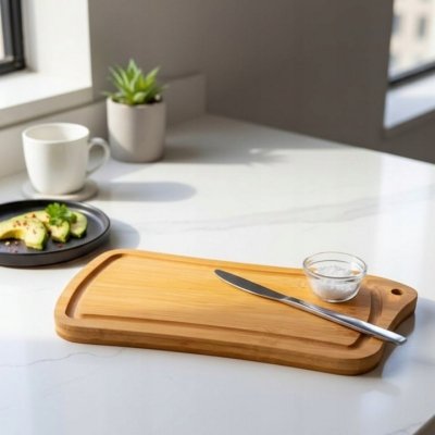 Deska do krojenia i serwowania bambusowa 25 cm x 12 cm naturalna