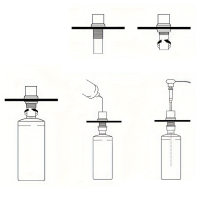Dozownik na mydło płyn do zlewu czarny z pojemnikiem 500 ml