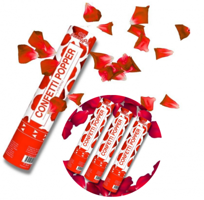 Konfetti strzelające płatki róż zestaw 3 tub