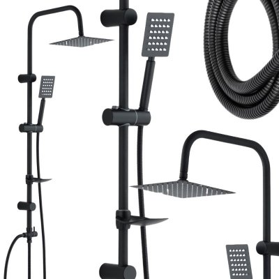 Zestaw prysznicowy – elegancja i komfort w czarnym macie