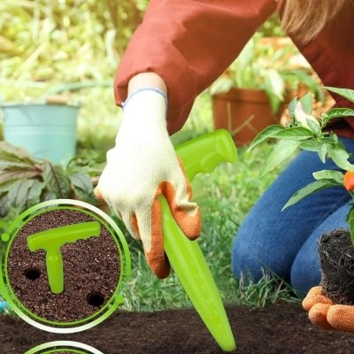 Pikownik do sadzenia roślin z miarką zielony