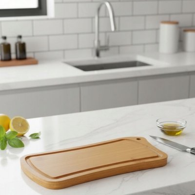 Deska do krojenia i serwowania bambusowa 25 cm x 12 cm naturalna