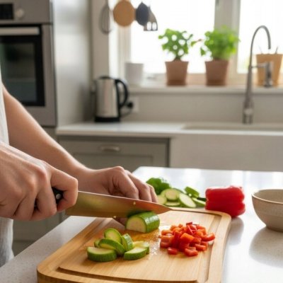 Deska do krojenia i serwowania bambusowa 25 cm x 12 cm naturalna