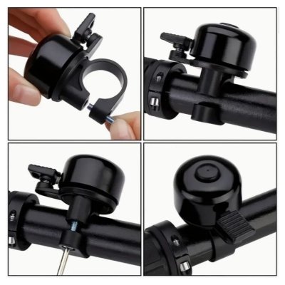 Dzwonek rowerowy czarny głośny