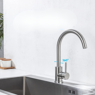 Bateria kuchenna SILVORA – stal szczotkowana INOX + 2 węże + zestaw montażowy