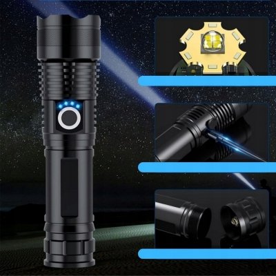 Latarka taktyczna akumulatorowa zoom 5 trybów